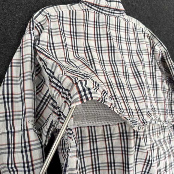 Auburn Tigers Shirt Men's XL White Plaid Football Vented Omni-Shade Pockets - Picture 4 of 10